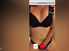 hot stranger brunette spies me stroking cock on cam boobs teasing voyeur style