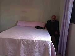 hotwife strips teases licks pussy kisses before submissive missionary creampie