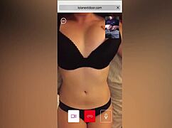 hot stranger brunette spies me stroking cock on cam boobs teasing voyeur style