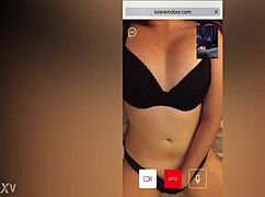 hot stranger brunette spies me stroking cock on cam boobs teasing voyeur style