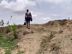 plump big ass bbw girlfriend worships huge tits outdoors forest adventure!