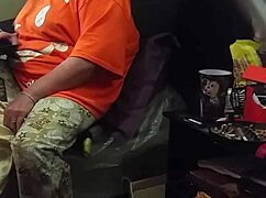 Why is my stepmom pretending not to stare at this monster black cock with her fat milf body?