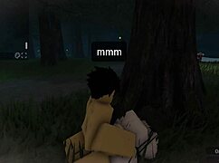 Roblox lil pup femboy gets fucked deep during innocent forest walk in nature