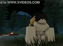 Roblox lil pup femboy gets fucked deep during innocent forest walk in nature