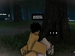 Roblox lil pup femboy gets fucked deep during innocent forest walk in nature