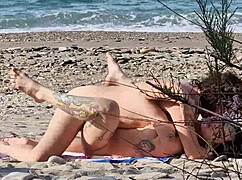 caught beach lovers fuck passionate squirting cowgirl doggy orgasms