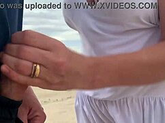 i couldn't hold back as busty stranger milf jerked me off publicly until explosion