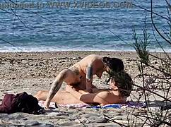 caught beach lovers fuck passionate squirting cowgirl doggy orgasms