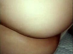 amateur teen with big tits and ass sucks cock then takes creampie after dildo play