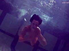 ivetta katka barbara dive into hot underwater lesbian pool play