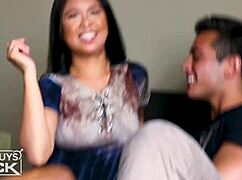 A white guy with huge cock pounds this tight latina pussy from college amateur scenes relentlessly