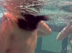 ivetta katka barbara dive into hot underwater lesbian pool play