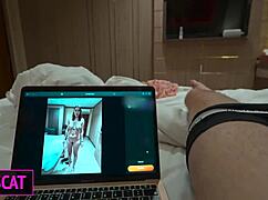 Step mom shares hotel bed and takes cum on ass