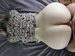 Beautiful young student sucks dick licks balls during doggystyle fun
