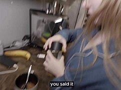 No cash for coffee? Cute teen pays with sloppy deepthroat facial!