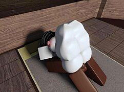 Man rams huge juicy ass in virtual roblox studio anal session