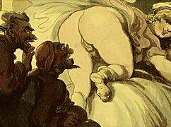 vintage erotic drawings showcase hairy antique beauties in retro passion