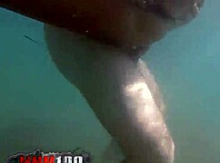 A hot blonde milf joins two guys for beach anal and blowjob fun