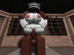 Man rams huge juicy ass in virtual roblox studio anal session