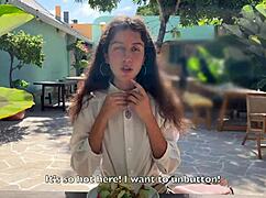 i begged friend to cum on my face at cafe for sperm food