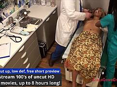 Carol Cummings' Annual Check: Nurse Spreads Latex Skirt for Patient Cum!
