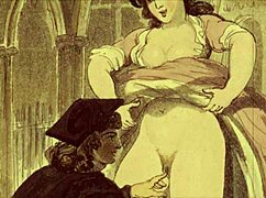 vintage erotic drawings showcase hairy antique beauties in retro passion