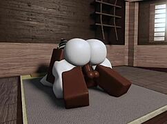 Man rams huge juicy ass in virtual roblox studio anal session