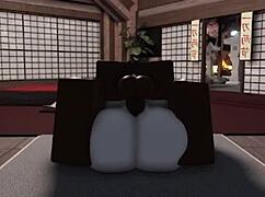 Man rams huge juicy ass in virtual roblox studio anal session