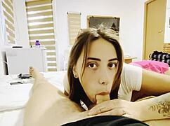 on holiday i got this cute teen choking on my cock with messy sloppy deepthroat spit