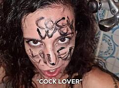 Drink my piss you deepthroat slave whore in this extreme toilet humiliation!