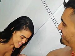 he burst into the bathroom made me swallow his giant cock down my throat then fucked me doggy style