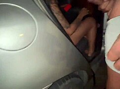 Latin nerd teen gangbanged raw by friends outdoors