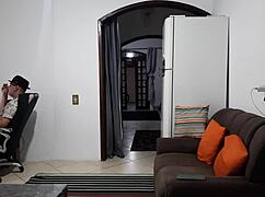 Oh man while my husband's at work I'm uh riding my lover's cock doggystyle creampie and all