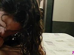 Sucking throbbing cock post-shower in hotel room?