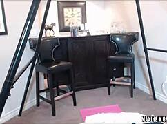 maxine x rams huge dildo in her wet asian pussy wearing college uniform