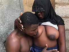 A busty bitch with huge boobs gets her ass pounded relentlessly by big cocks outdoors in Europe.