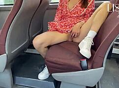 i flash my wet pussy and small tits on public bus
