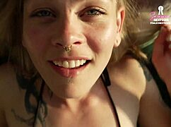 blonde slut rides monster cock in red converse shoes