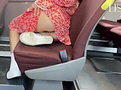 i flash my wet pussy and small tits on public bus
