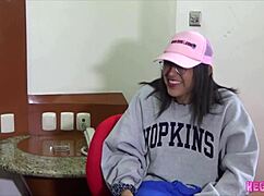 backstage hotel morning with latina krista reyes blowjob dildo handjob oral fun