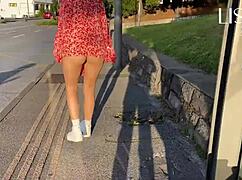 i flash my wet pussy and small tits on public bus