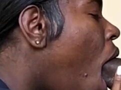 damn she's slurping that huge black cock deep and sloppy
