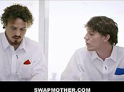 big tits tattooed milf stepmoms swap cocks orgasming