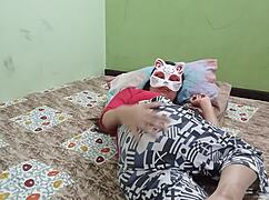 boyfriend watches her shave sexy indian pussy before fucking