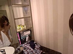 skinny japanese teen jk loves licking old man's cock in homemade sex then cums hard from raw pussy pounding