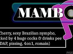 Bea Cherry's nympho body wrecked in 4on1 anal DAP pissing by huge cocks