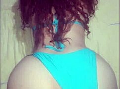 Gorgeous big ass latina fucked doggystyle in tiny blue bikini