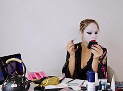 cute blonde geisha cosplay roleplay softcore makeup tease in sexy costume