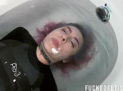 Sexy latina's natural tits heave in extreme underwater blackout breath hold