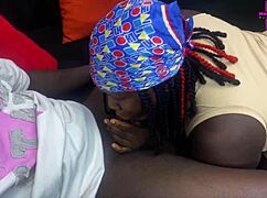 africa's black big ass stepmom bends over for the gateman's creampie doggystyle pounding